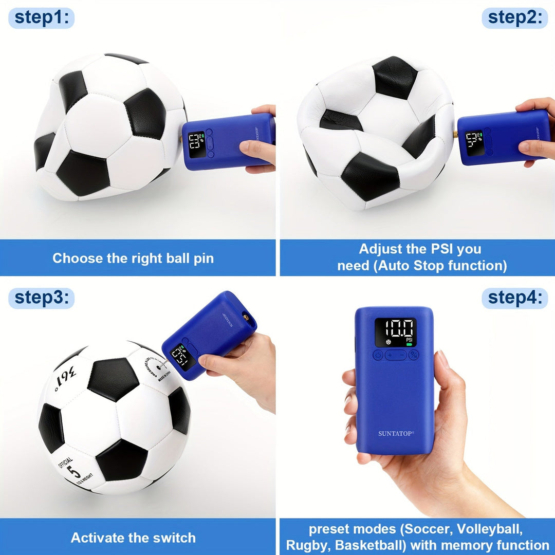 BowLift | Automatic Electric Ball Pump with 20 PSI Capacity, LED Light for Soccer Balls and Basketballs – Compact and Portable Pump