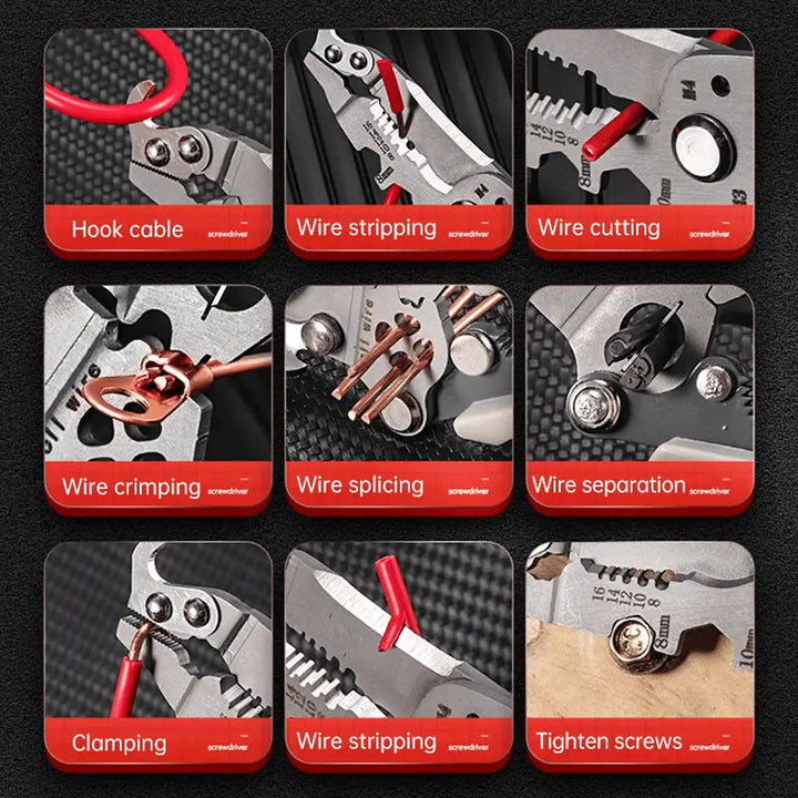 BowLift | Foldable 8-in-1 Wire Stripper for Electrical Work