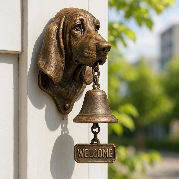 BowLift | Welcome Bell Shepherd Bronze – Elegant Wall Bell with German Shepherd Design