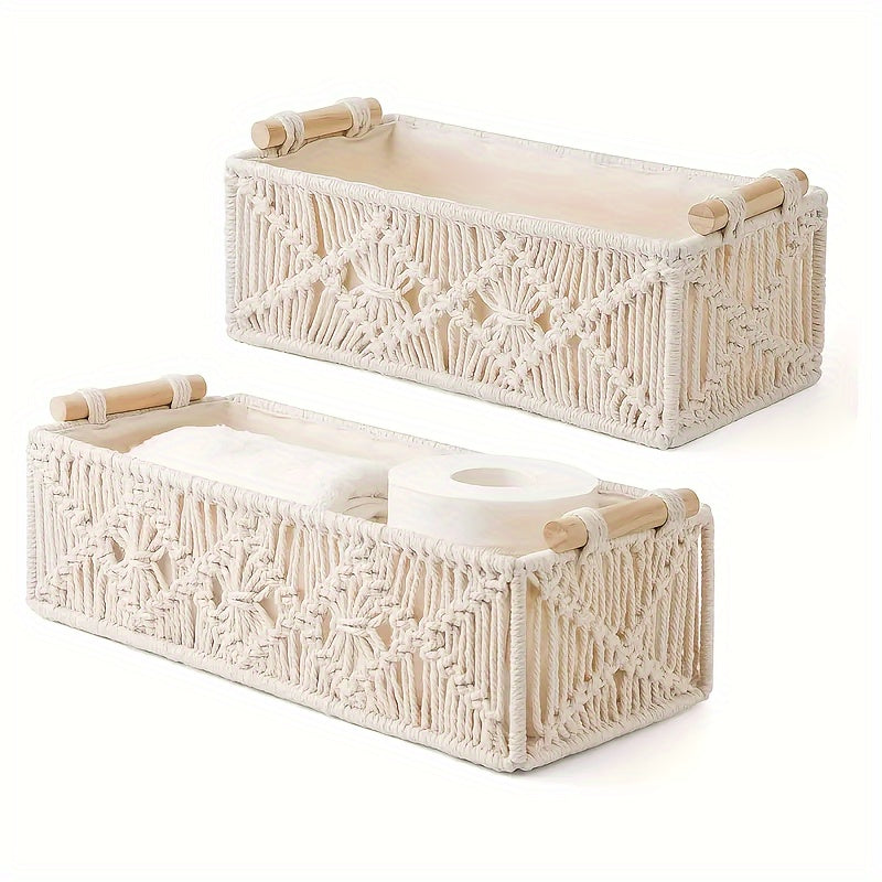 Boho Chic - Natural Cotton Storage Basket for Elegant Interior Bowlift