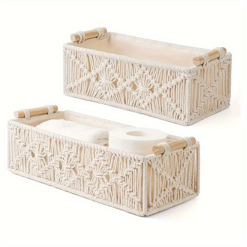 Boho Chic - Natural Cotton Storage Basket for Elegant Interior Bowlift