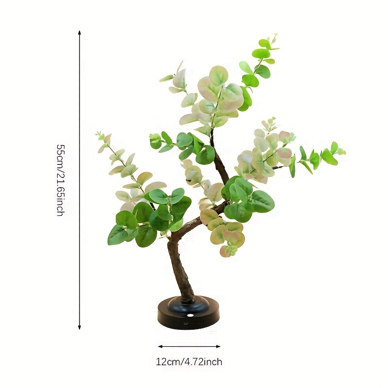 EucalyptusGlow Tree - LED Bonsai Lamp with Rechargeable Drive Bowlift