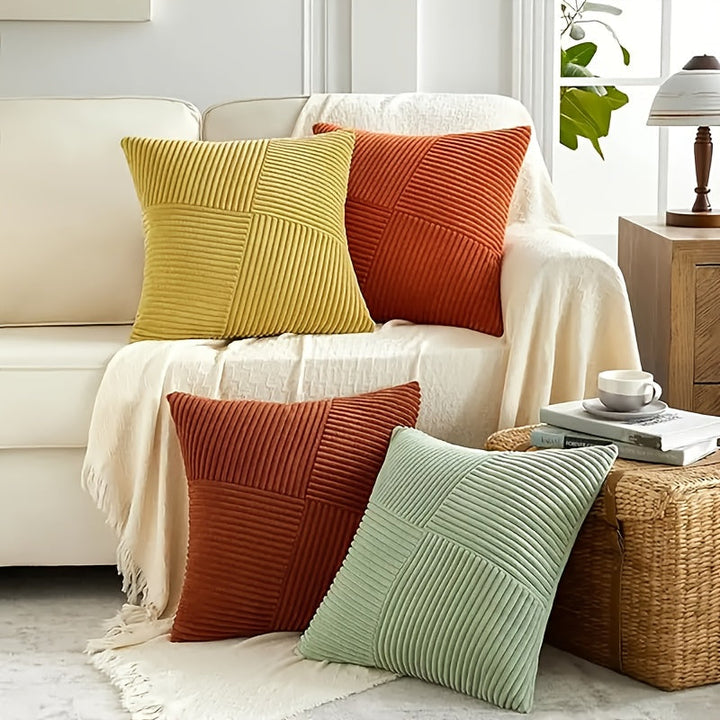 BowLift | NordLiv Pillowcase Set | Boho Style | Soft Cord | 2 pieces, 45×45 cm, 50x50cm