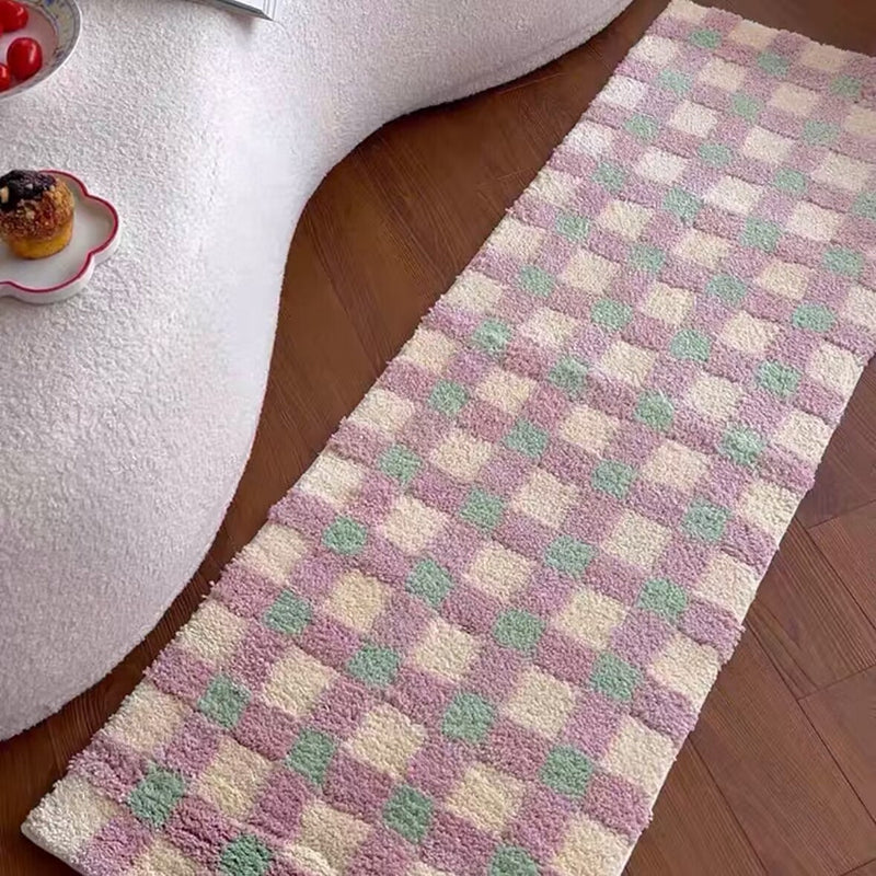 BowLift | Plush Plaid Flocking Floor Mat for Bedroom and Beyond