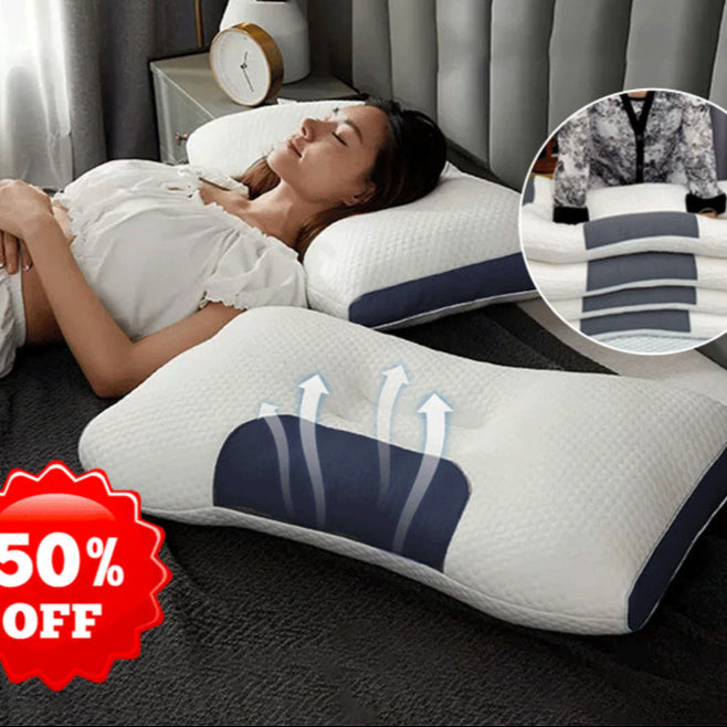 BowLift | LuxiRest Antibacterial Massage Cushion | Ergonomic Neck Support for Revitalizing Sleep and Relaxation