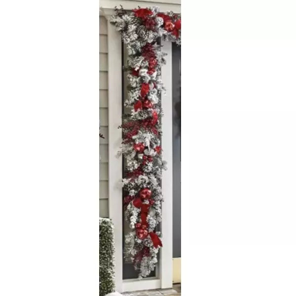 BowLift | Cordless Prelit Holiday Trim | LED Lights, Auto-Timer & Premium Red/White Decor