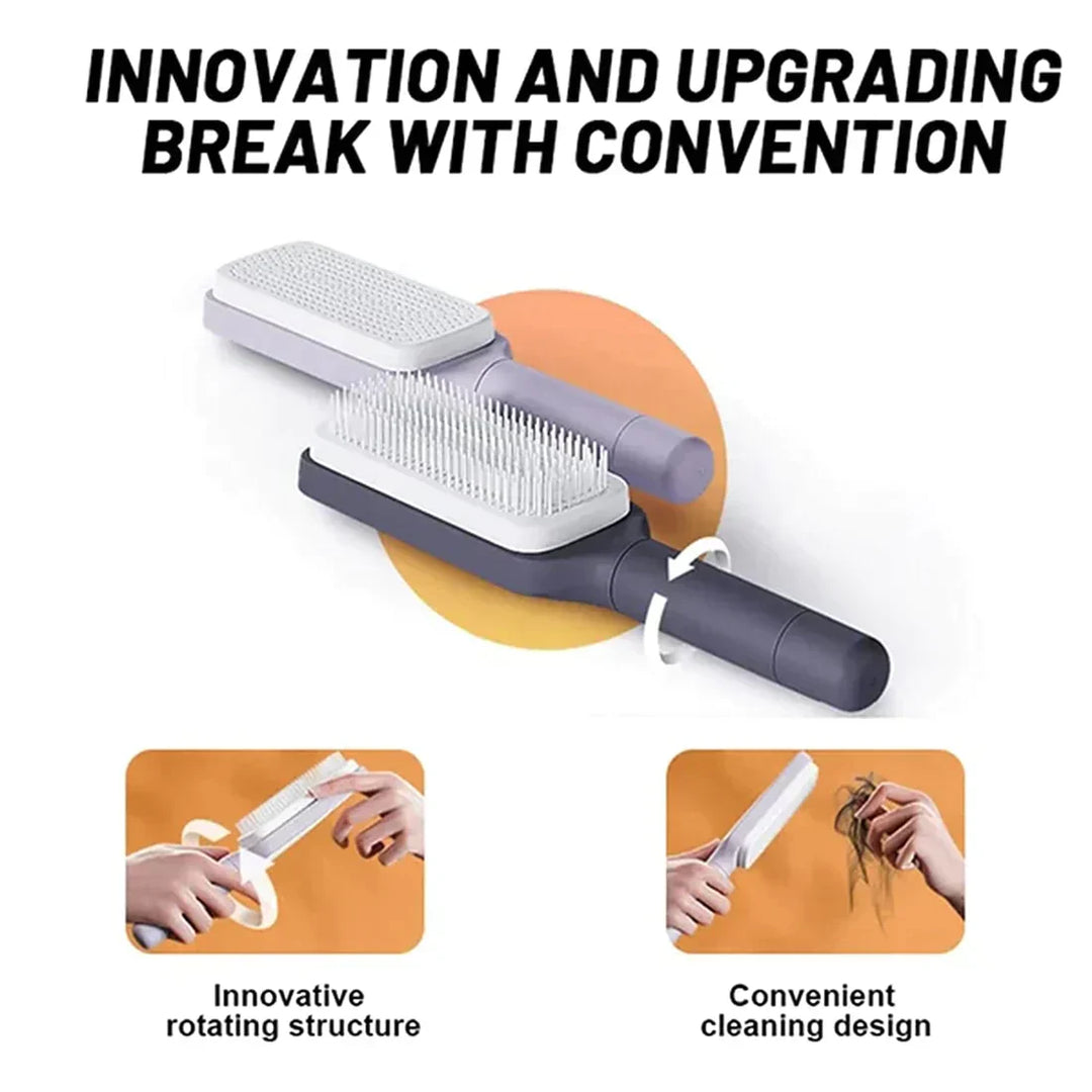 BowLift | LuxéTress 4-in-1 Self-Cleaning Hairbrush | Innovative hairbrush with self-cleaning technology for effortlessly smooth and shiny hair