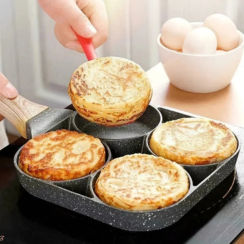 BowLift | ChefVerra Non-Stick Omelette Pan | 4-hole frying pan for eggs, pancakes, and burgers