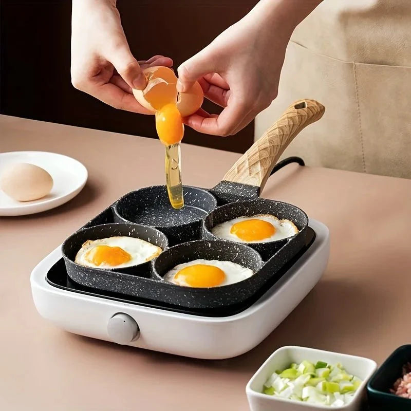 BowLift | ChefVerra Non-Stick Omelette Pan | 4-hole frying pan for eggs, pancakes, and burgers