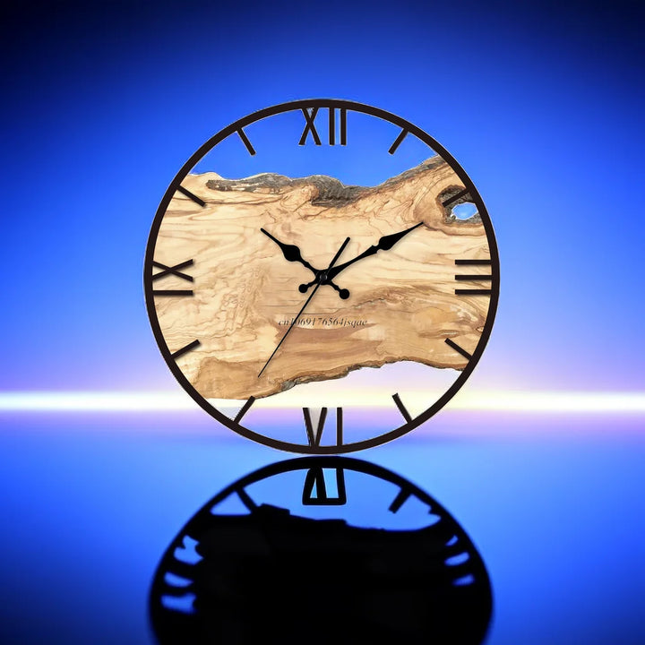BowLift | Rustic Wooden Wall Clock with Roman Numerals