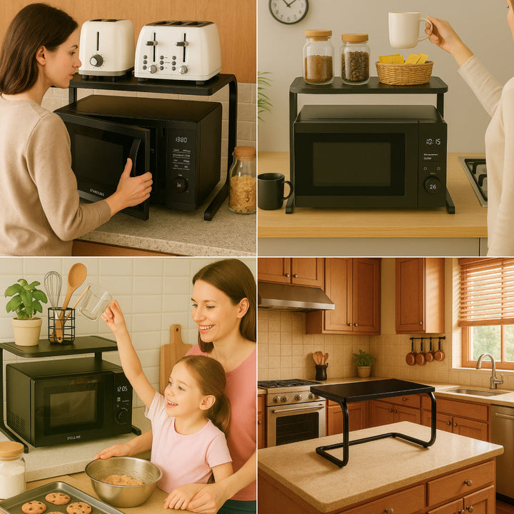 SpaceRack™ Kitchen Shelf 2 Levels Without Drilling | Bowlift