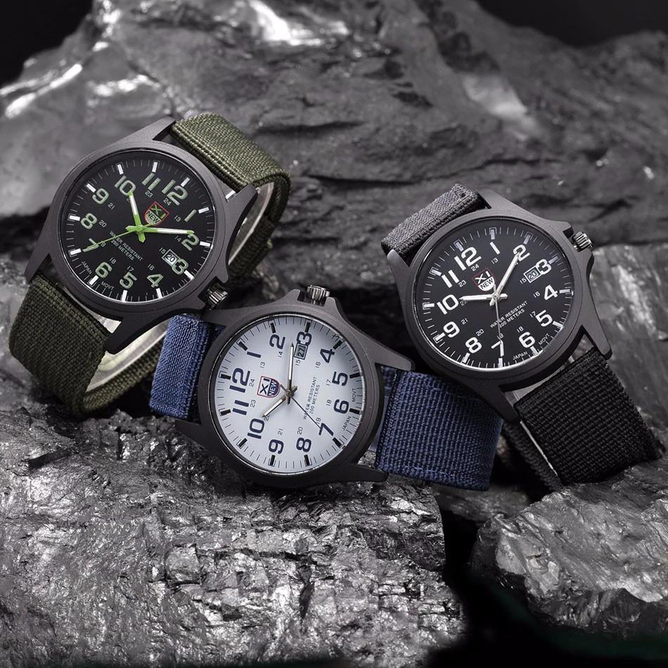 BowLift | Military Style Robust Watch with Illuminated Dial, Waterproof, Stopwatch and Date Display