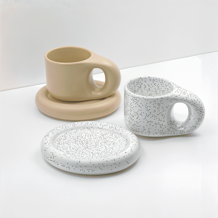 Timeless Elegance - Minimalist Porcelain Cup and Saucer Set Bowlift