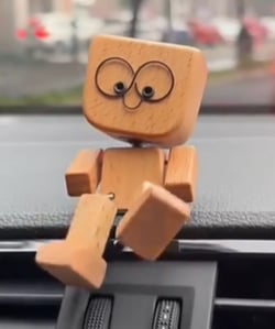 BowLift | Handmade Wooden Sway Figure | Motion Bobble Ornament | Desk & Car Decoration