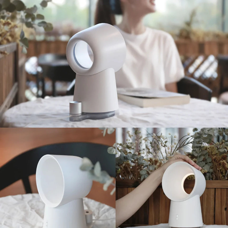 Bladeless USB Humidifier Fan with LED Night Light | Bowlift
