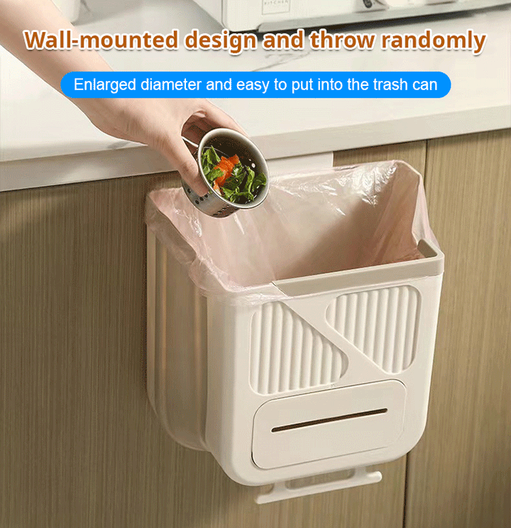 Folding Hanging Kitchen Waste Trash Can