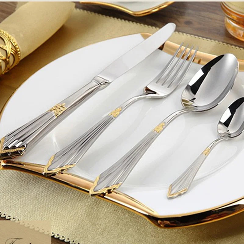 BowLift | 4-Piece Luxury Gold Inlay Cutlery Set