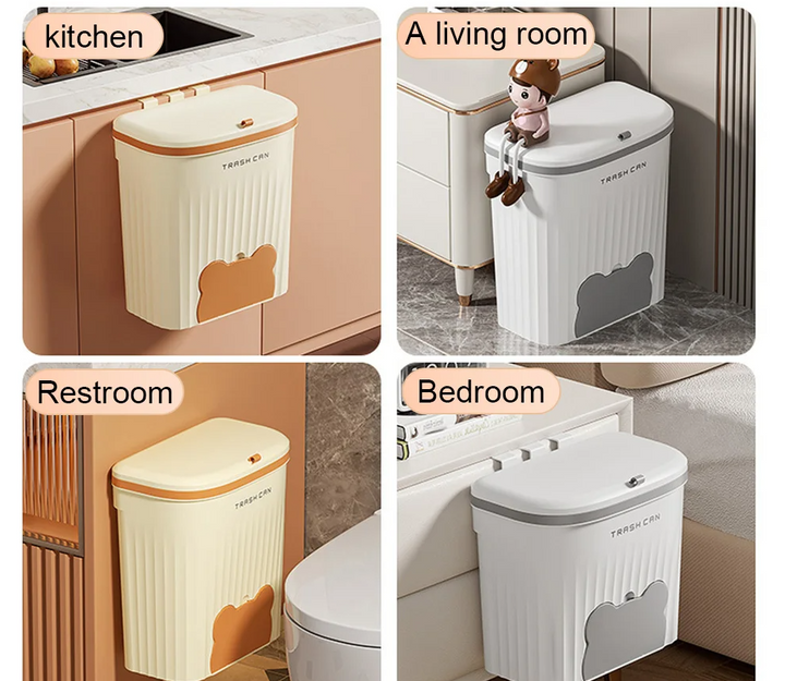 EcoBin Kitchen & Bathroom Wall Trash Can – 8.5L / 12L with Lid Bowlift