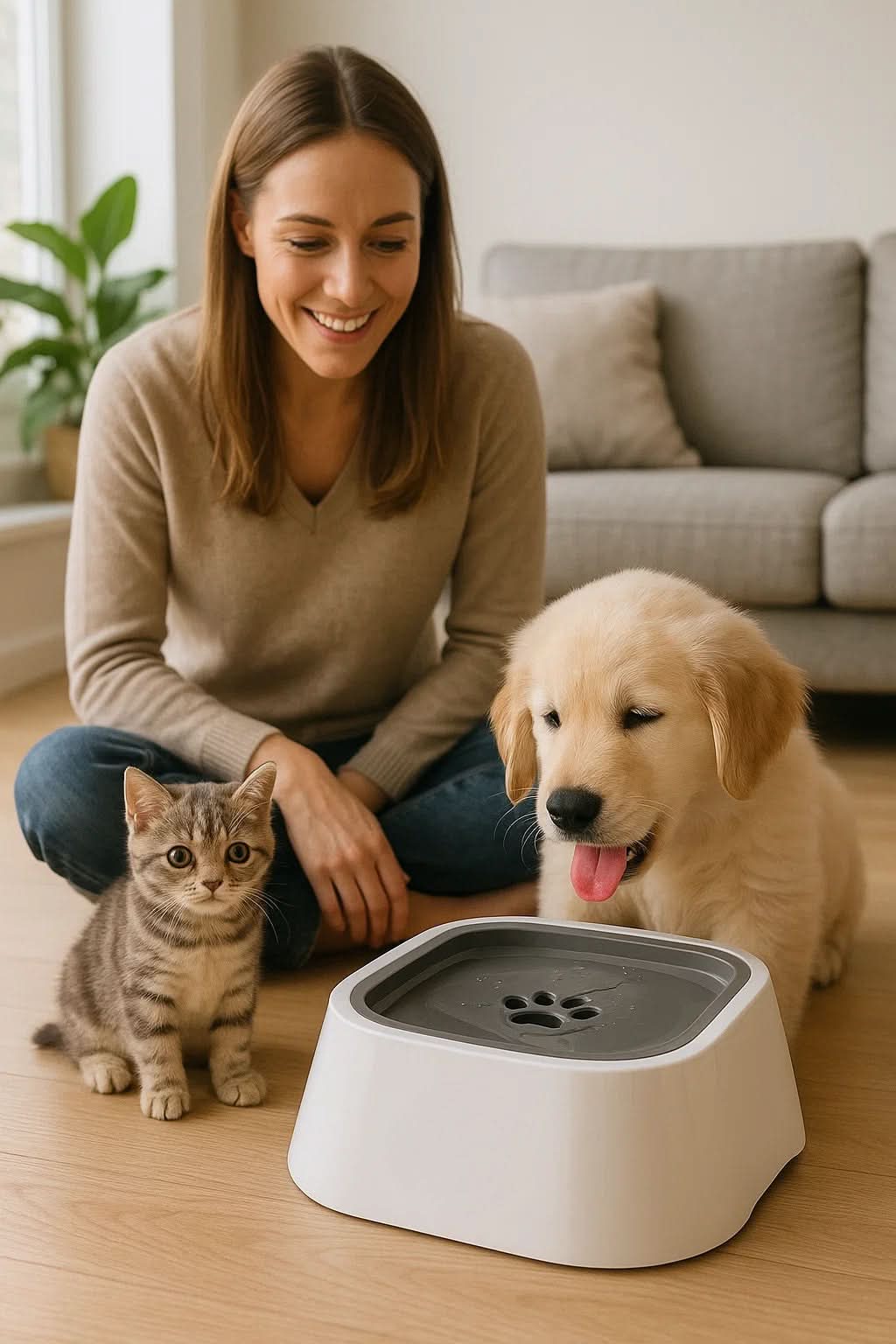 BowLift | Water Bowl with Anti-Spill Function & Floating Disc