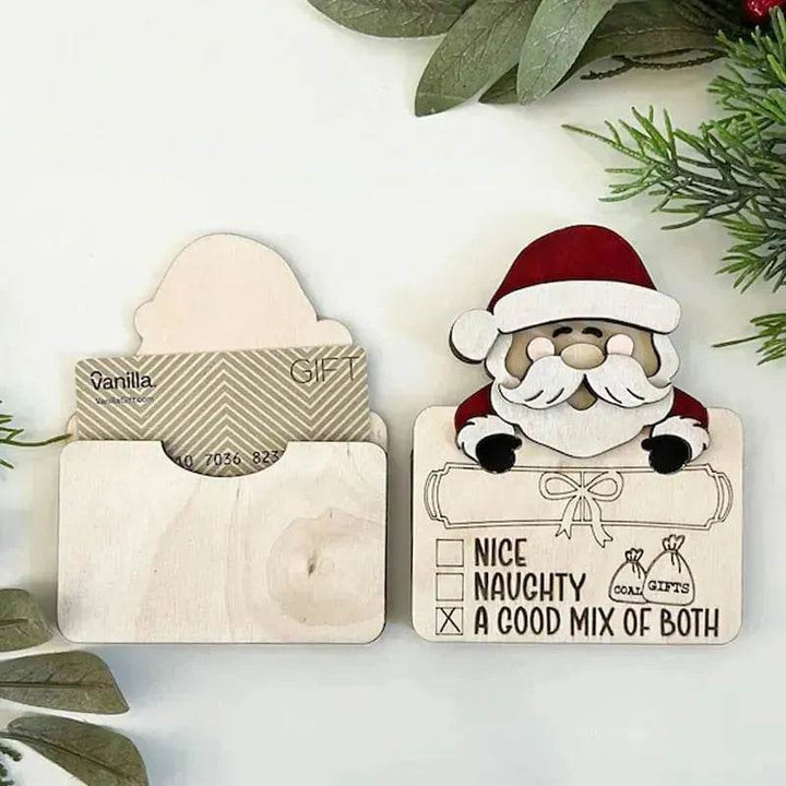 BowLift | Wooden Cute Santa Claus Cash And Gifts Card Clamp Creative Christmas Decoration Ornaments