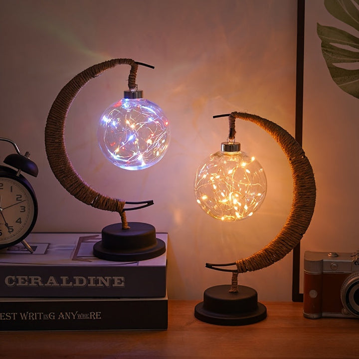 MoonGlow Lamp - Stylish Wrought Iron LED Table Lamp Bowlift
