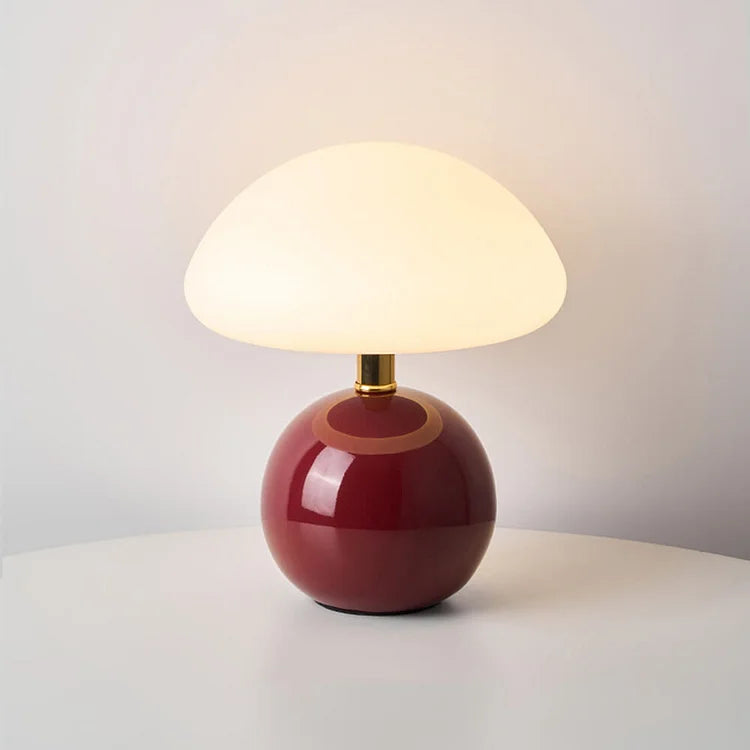 BowLift | Mushroom Shaped Table Lamp – Elegant French Cream Lamp for a Cozy Bedroom