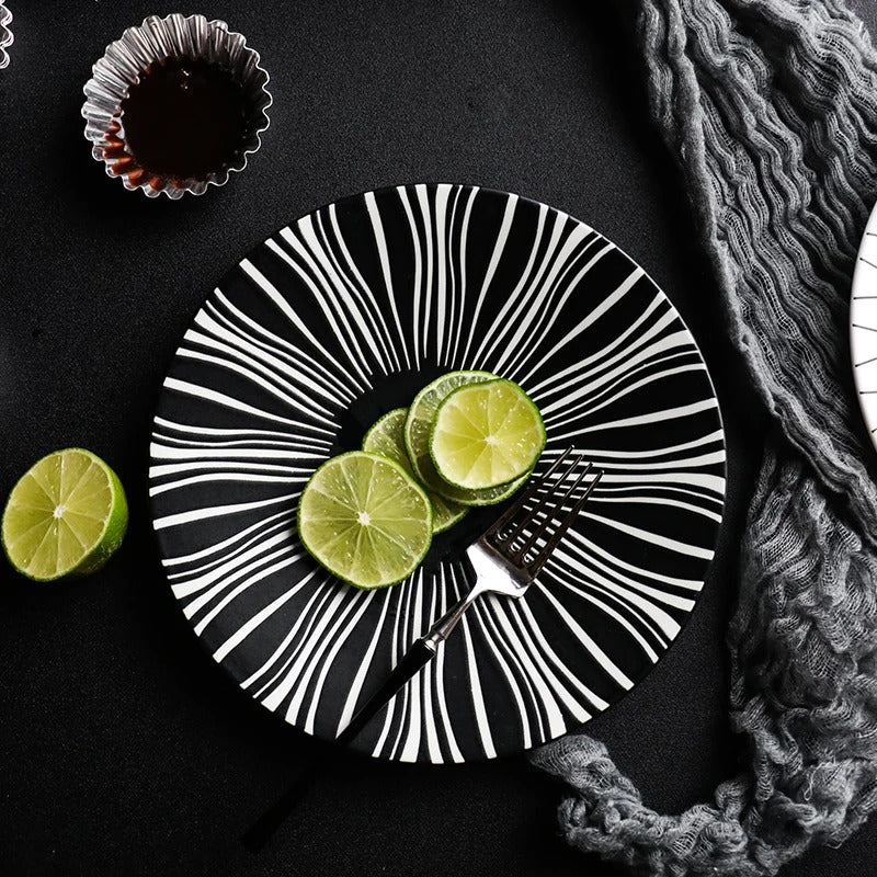 BowLift | Geometric Pattern Ceramic Dinner Plate Set