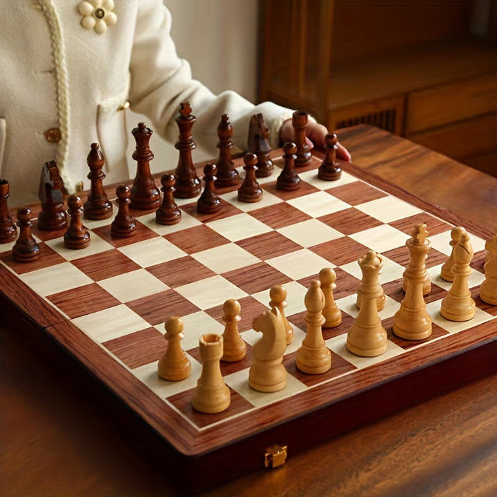 BowLift | ClassicWood Wooden Chess Set - Perfect for Home and On the Go