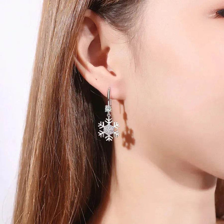 BowLift | Temperament Snowflake Earrings With Rhinestones Fashion Personalized Christmas Earrings For Women Jewelry
