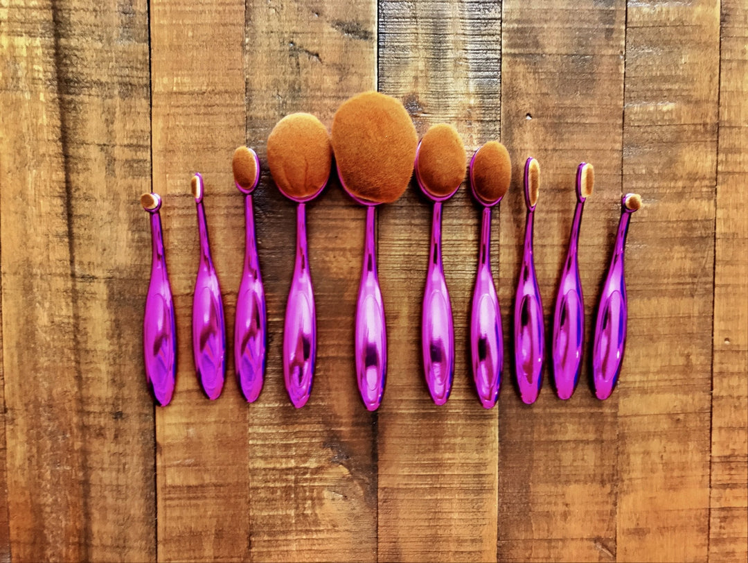 GlamPink Makeup Brushes - 10 Piece Set | Bowlift