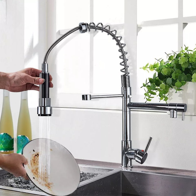 BowLift | Pull-Out Kitchen Faucet with 360° Rotating Spout and Dual Mode Sprayer