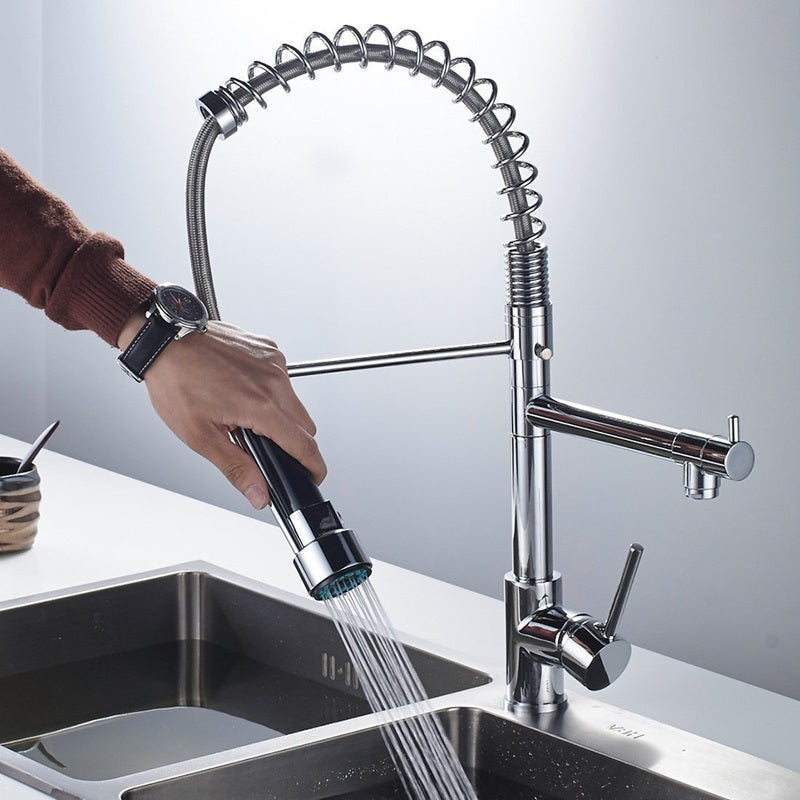 BowLift | Pull-Out Kitchen Faucet with 360° Rotating Spout and Dual Mode Sprayer
