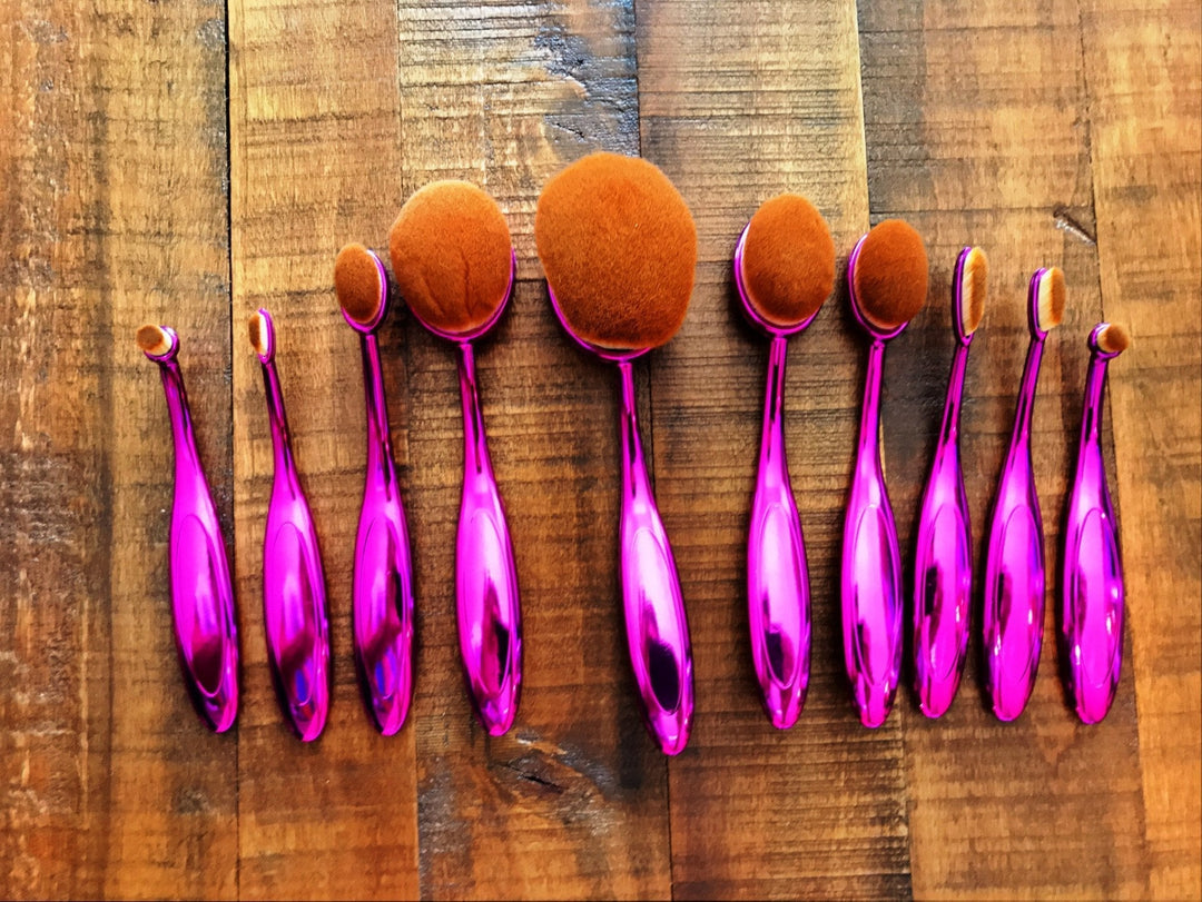 GlamPink Makeup Brushes - 10 Piece Set | Bowlift