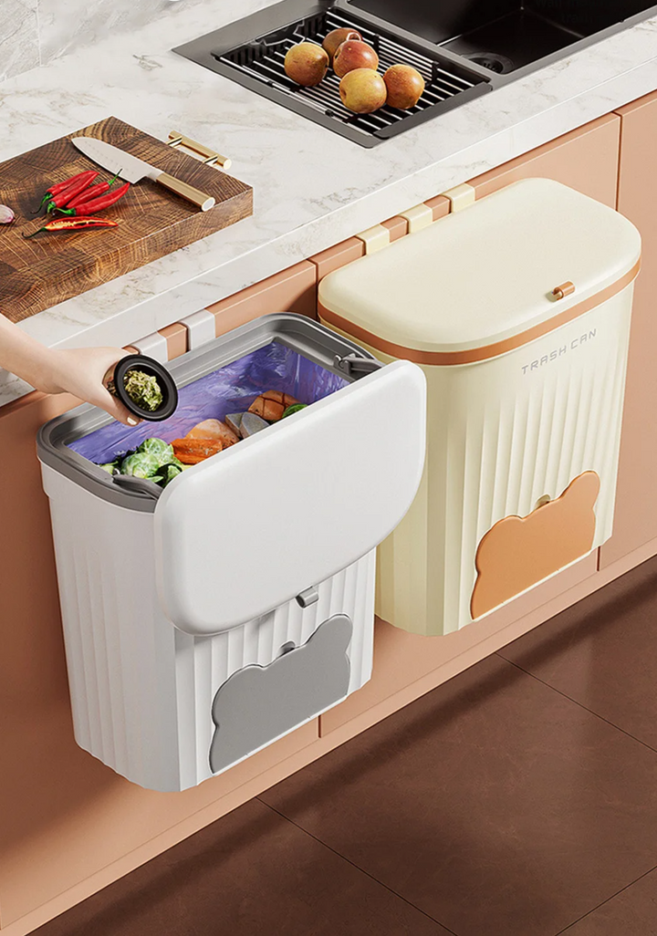 EcoBin Kitchen & Bathroom Wall Trash Can – 8.5L / 12L with Lid Bowlift