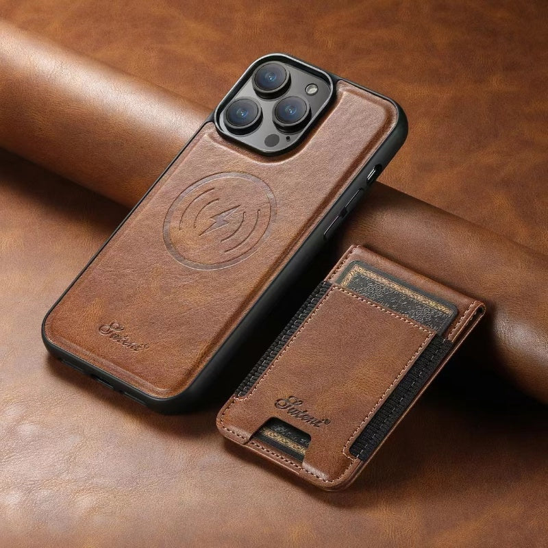 LuxCase Leather Phone Case with Card Slot and Stand – Compatible with iPhone | Bowlift