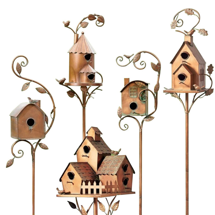BowLift | FeatherNest Metal Art Birdhouse on Garden Stake