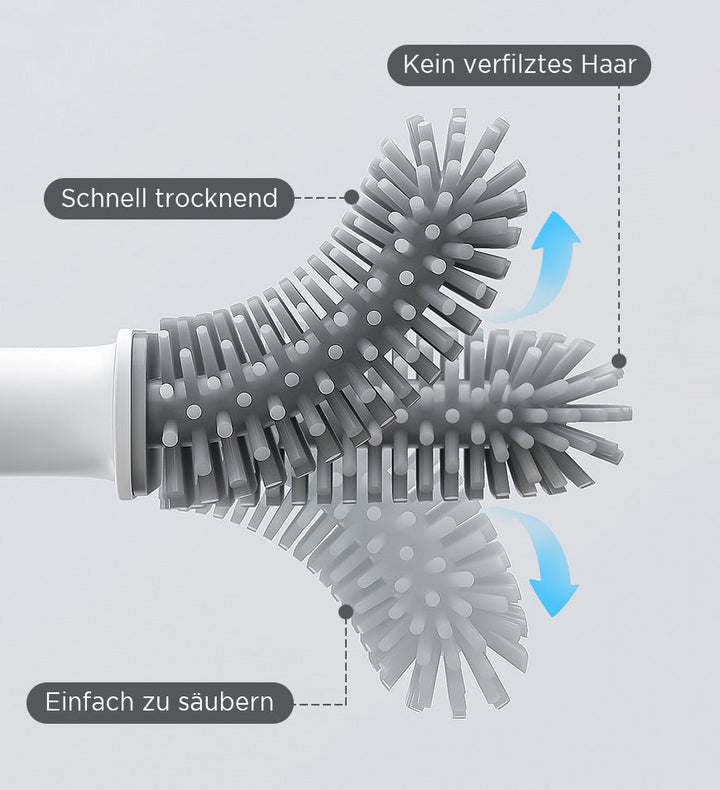 SiliClean – Antibacterial Wall Toilet Brush with Silicone Bowlift