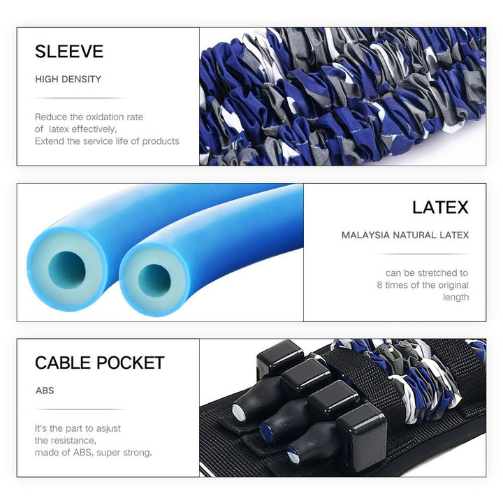Adjustable Resistance Band and Bar Set with Up to 120 kg Resistance