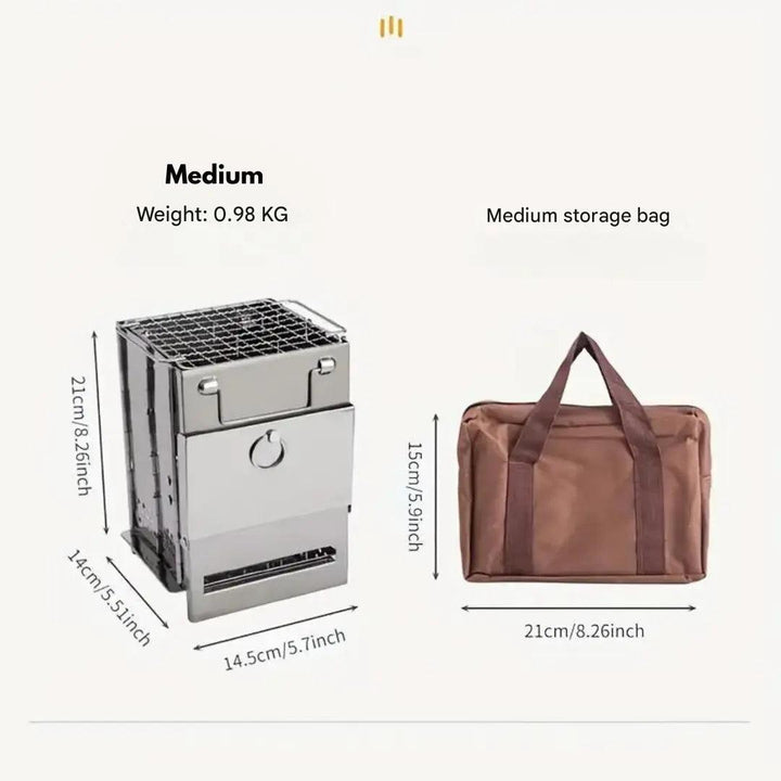 BowLift | Foldable Stainless Steel Wood Stove - TrailFlame