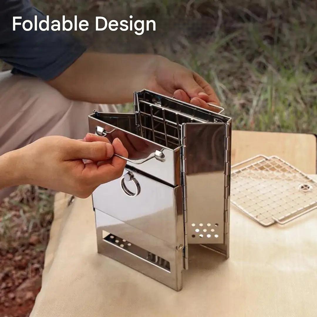 BowLift | Foldable Stainless Steel Wood Stove - TrailFlame