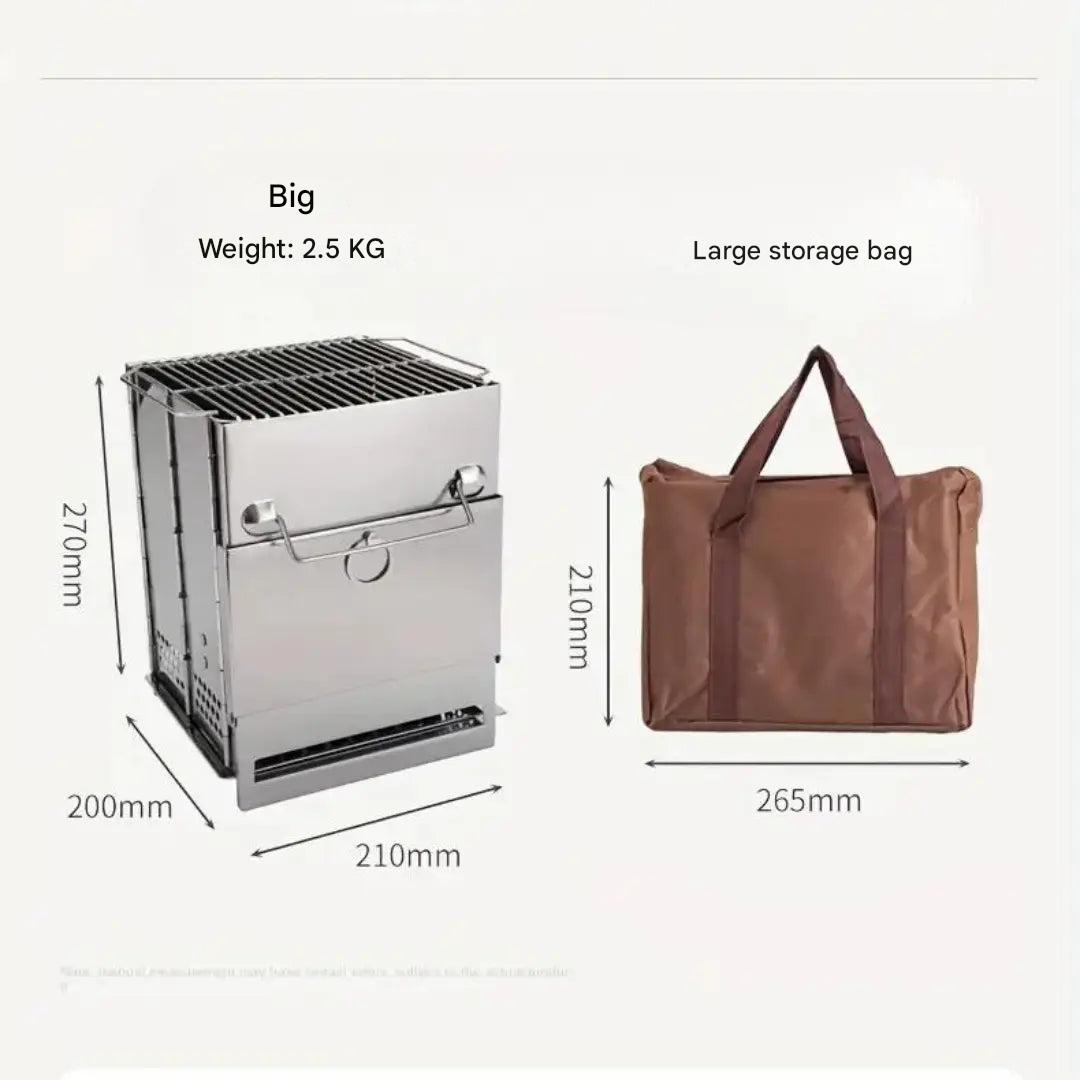 BowLift | Foldable Stainless Steel Wood Stove - TrailFlame