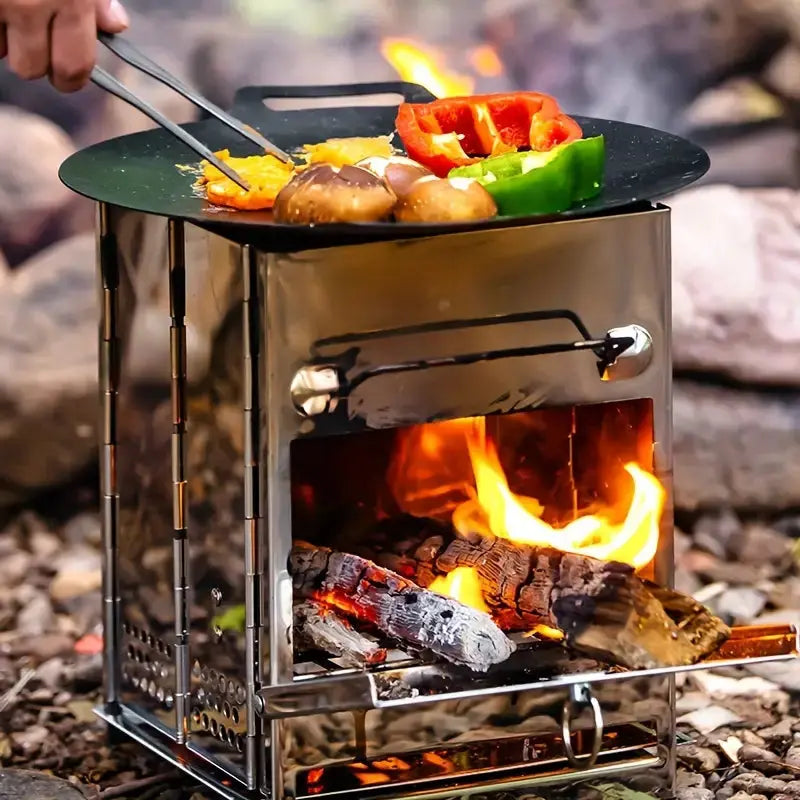 BowLift | Foldable Stainless Steel Wood Stove - TrailFlame