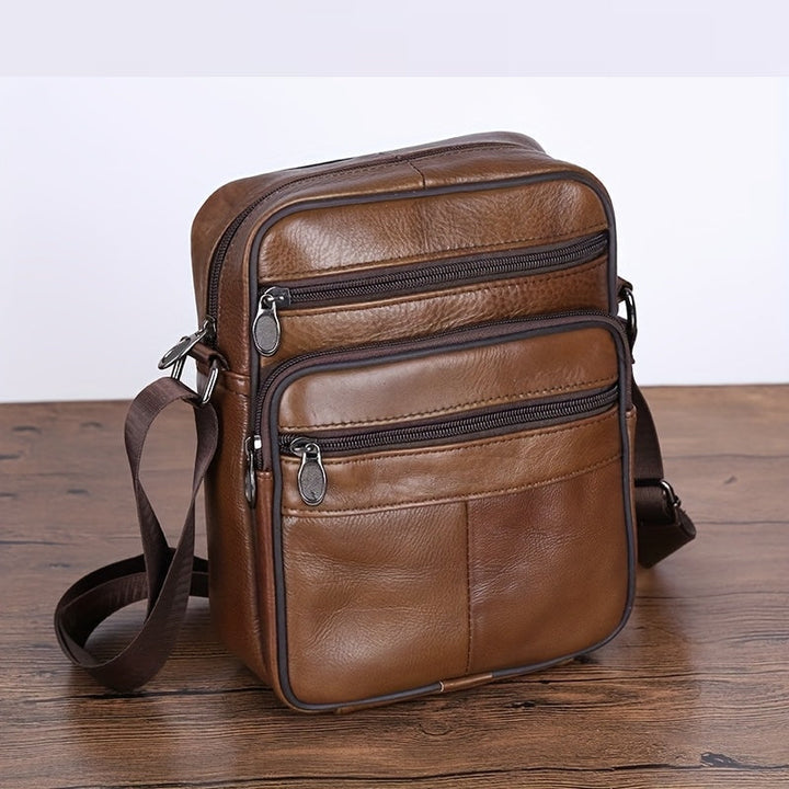 BowLift | Leather Men’s Shoulder Bag – Spacious Cowhide Bag with Adjustable Strap