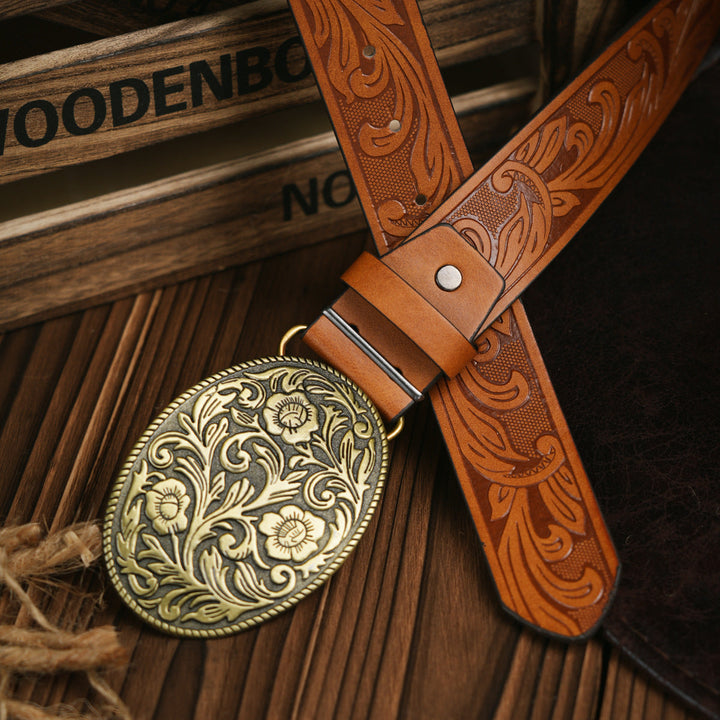 BowLift | Men’s Belt | Western Style | Vegan Leather & Durable Metal Buckle