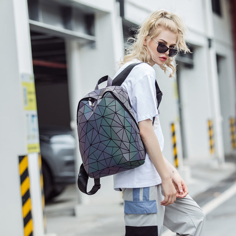 Geometric Glow-in-the-Dark Backpack Bowlift