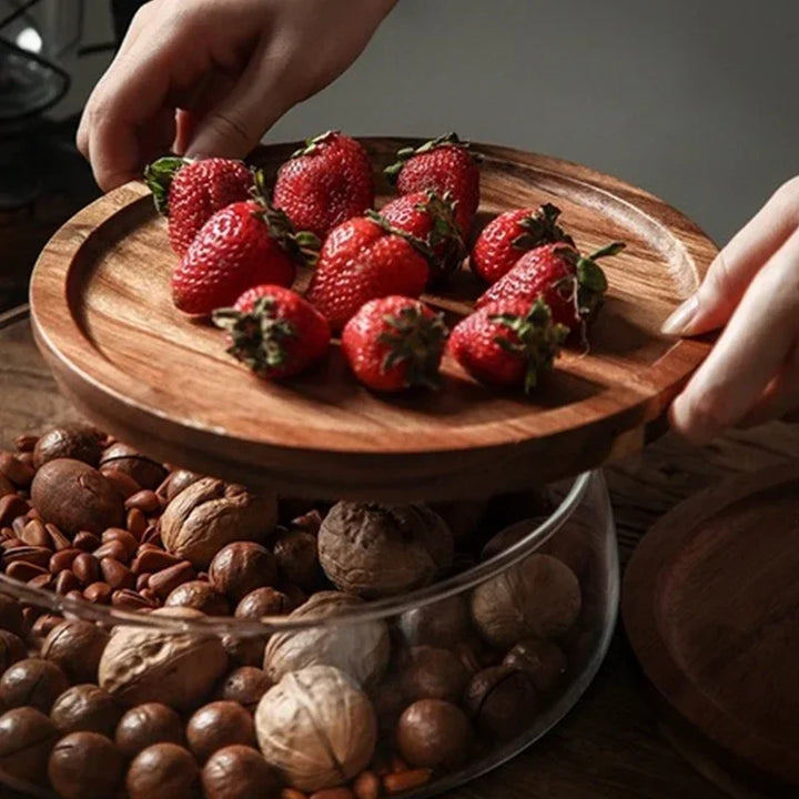 BowLift | Glass Bowl with Wooden Lid - NatureLux