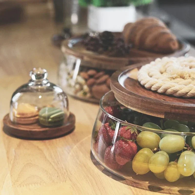 BowLift | Glass Bowl with Wooden Lid - NatureLux