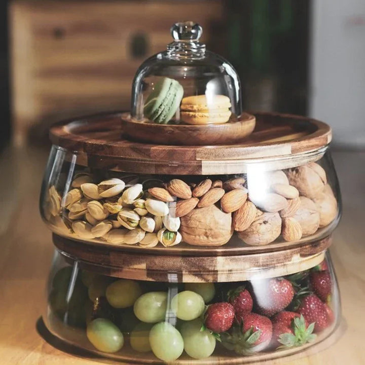BowLift | Glass Bowl with Wooden Lid - NatureLux