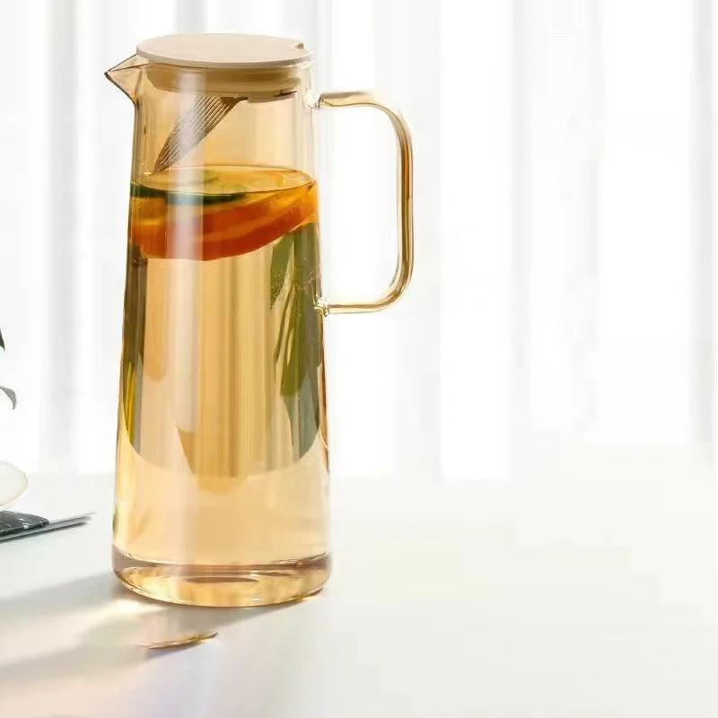 Glass Pitcher with Lid Easy Clean Heat Resistant Glass Water Jug | Bowlift