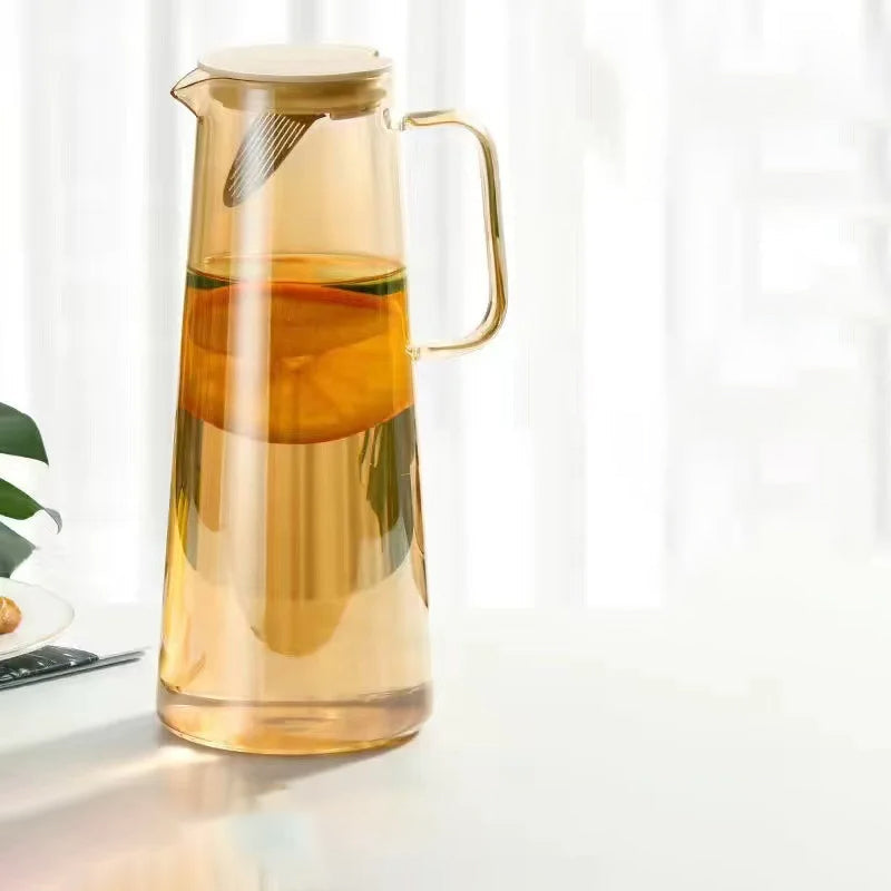 Glass Pitcher with Lid Easy Clean Heat Resistant Glass Water Jug | Bowlift